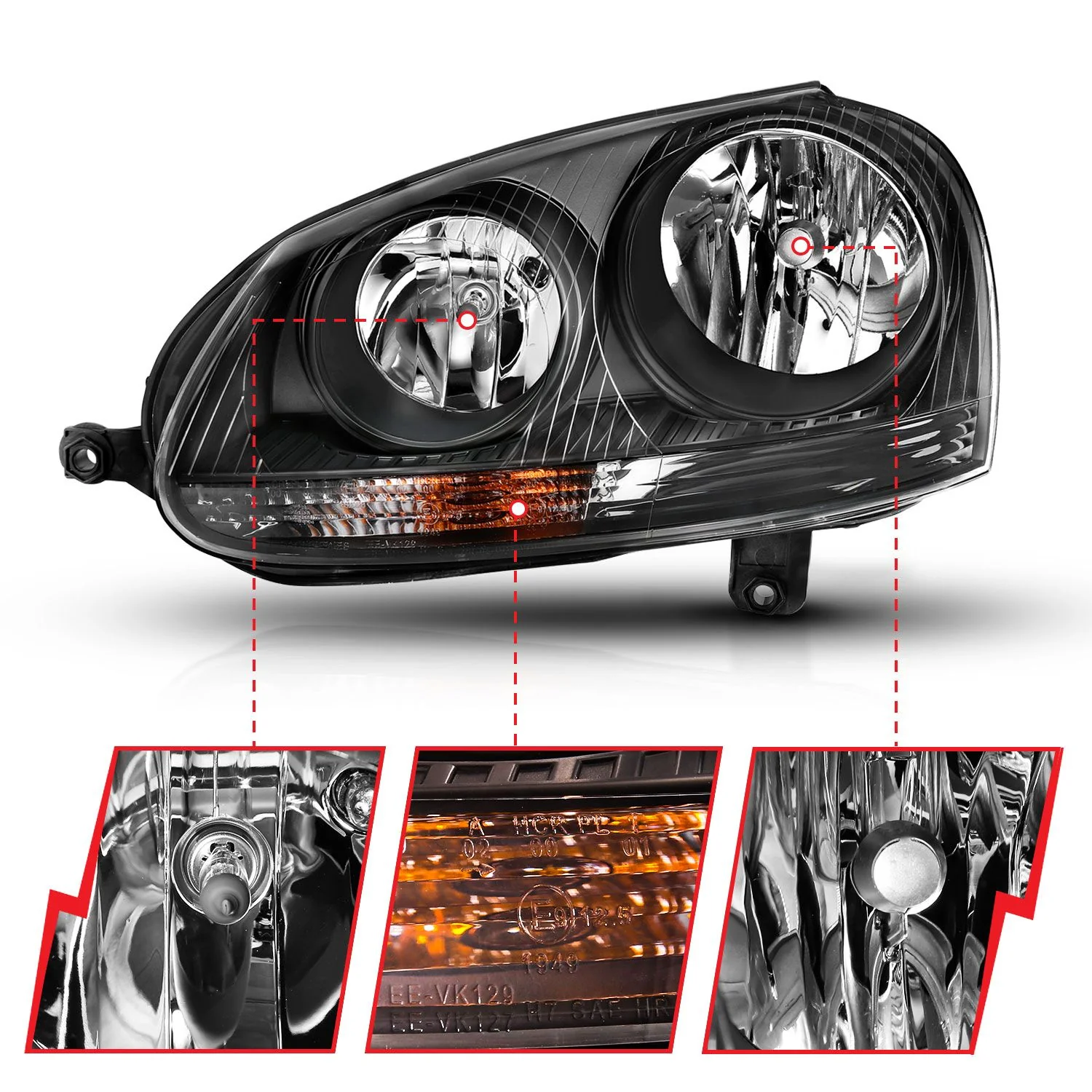 ANZO VW MK5 Jetta/GTI/Rabbit Crystal Headlights - Image 3