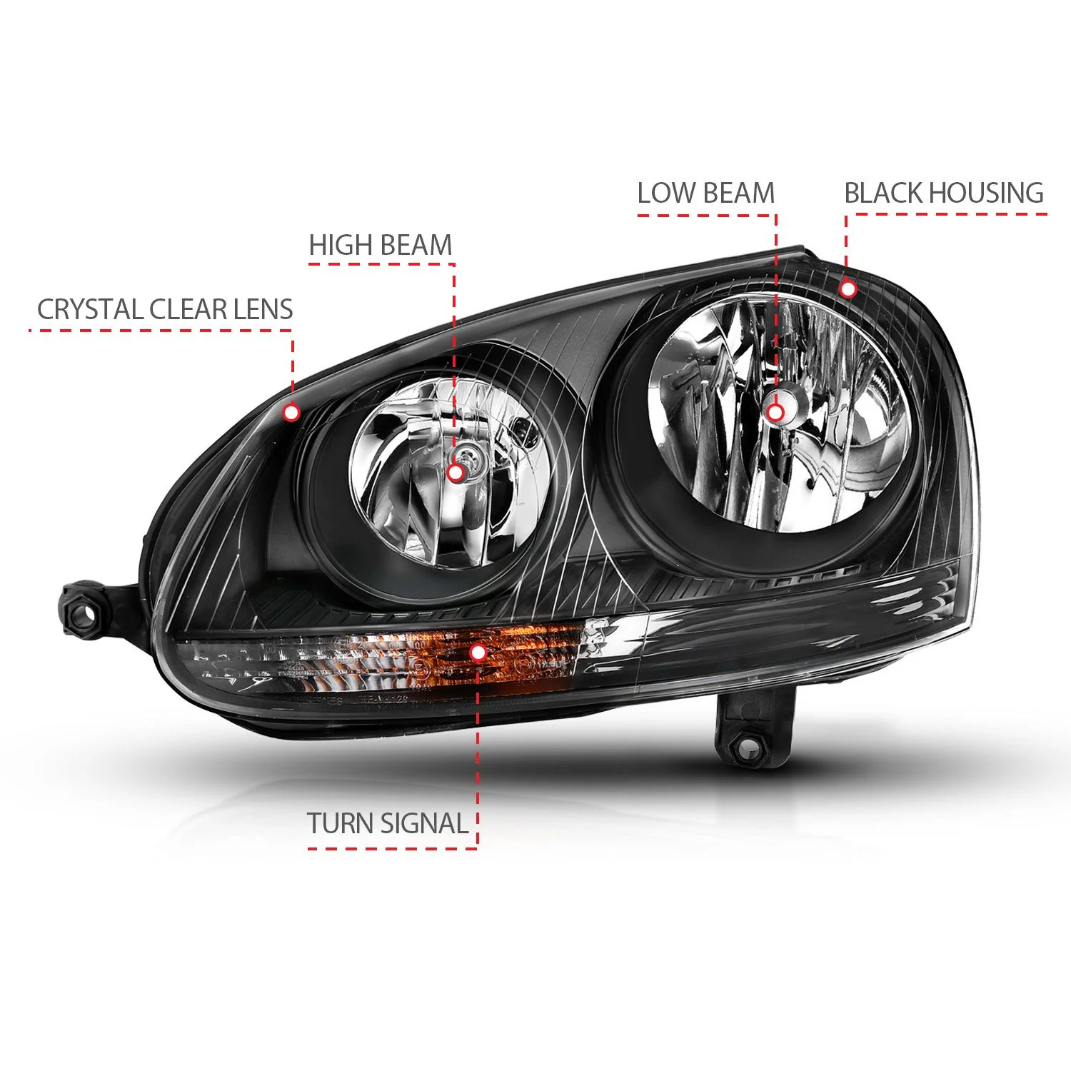 ANZO VW MK5 Jetta/GTI/Rabbit Crystal Headlights - Image 4