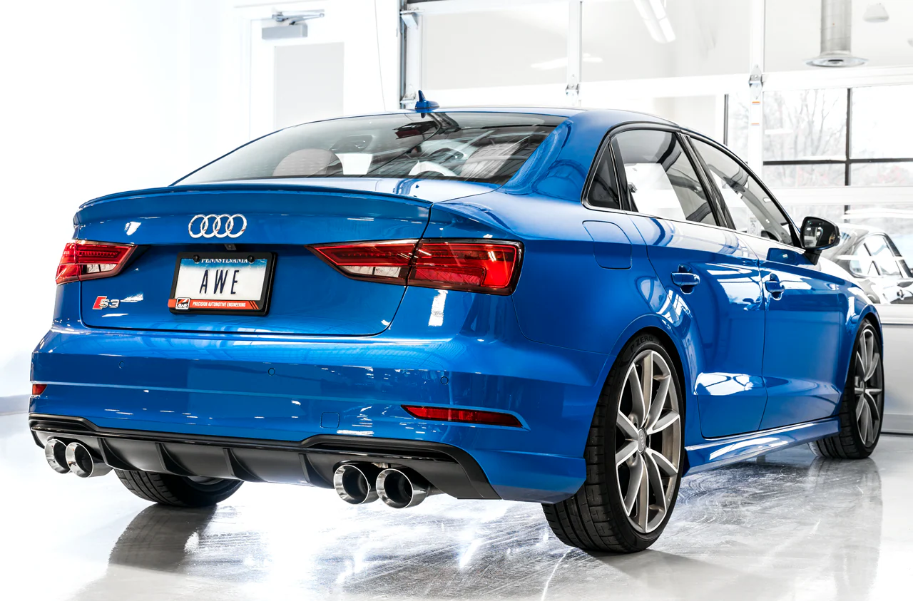 AWE SwitchPath™ Exhaust for Audi 8V S3 - Chrome Silver Tips, 102mm - Image 3