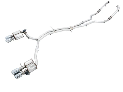 AWE SwitchPath™ Exhaust (Non-Resonated) for Audi B9 S5 Coupe - Chrome Silver Tips