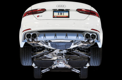 AWE SwitchPath™ Exhaust (Non-Resonated) for Audi B9 S5 Coupe - Chrome Silver Tips - Image 3