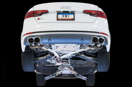 AWE SwitchPath™ Exhaust (Non-Resonated) for Audi B9 S4 - Chrome Silver Tips - Image 3
