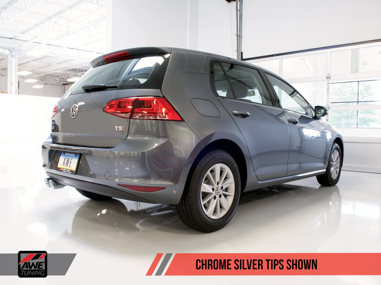 AWE Touring Edition Exhaust for VW MK7 Golf 1.8T - Chrome Silver Tips (90mm) - Image 3