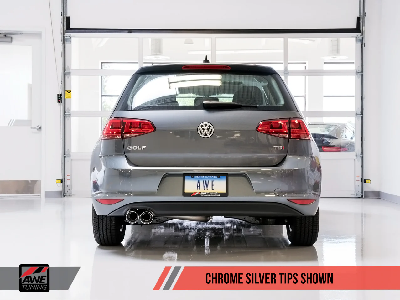 AWE Touring Edition Exhaust for VW MK7 Golf 1.8T - Chrome Silver Tips (90mm) - Image 4