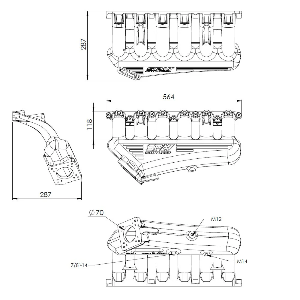 SPA TURBO BMW E36 325 328 M3 (M50/M52) CAST ALUMINUM INTAKE MANIFOLD WITHOUT THROTTLE BOLT HOLES - Image 9