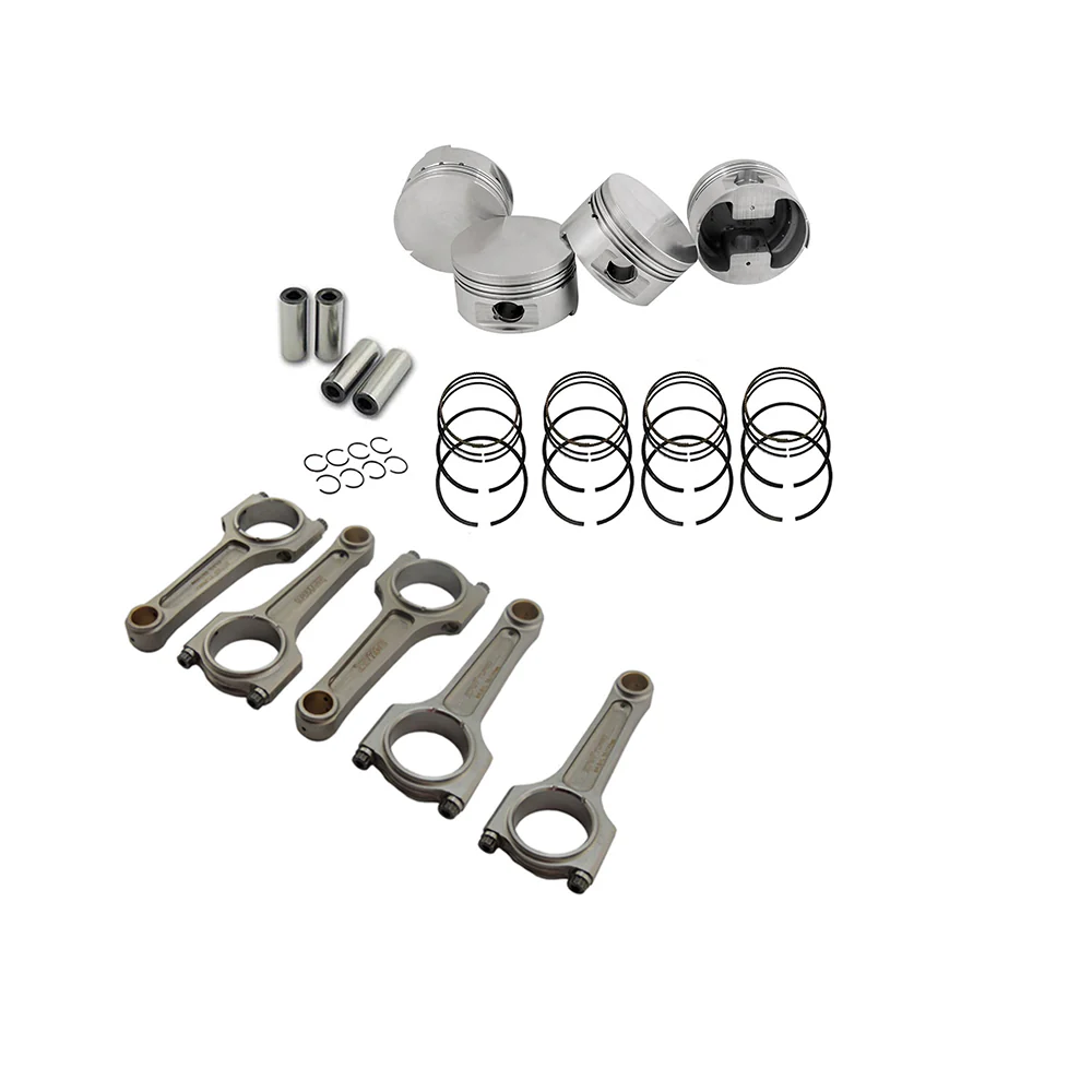 SPA TURBO Forged flat top piston and rings set 83.5mm VW 2.0L 8V + VW 144mm x 20mm Super A connecting rod set 3/8" bolt (1000hp)