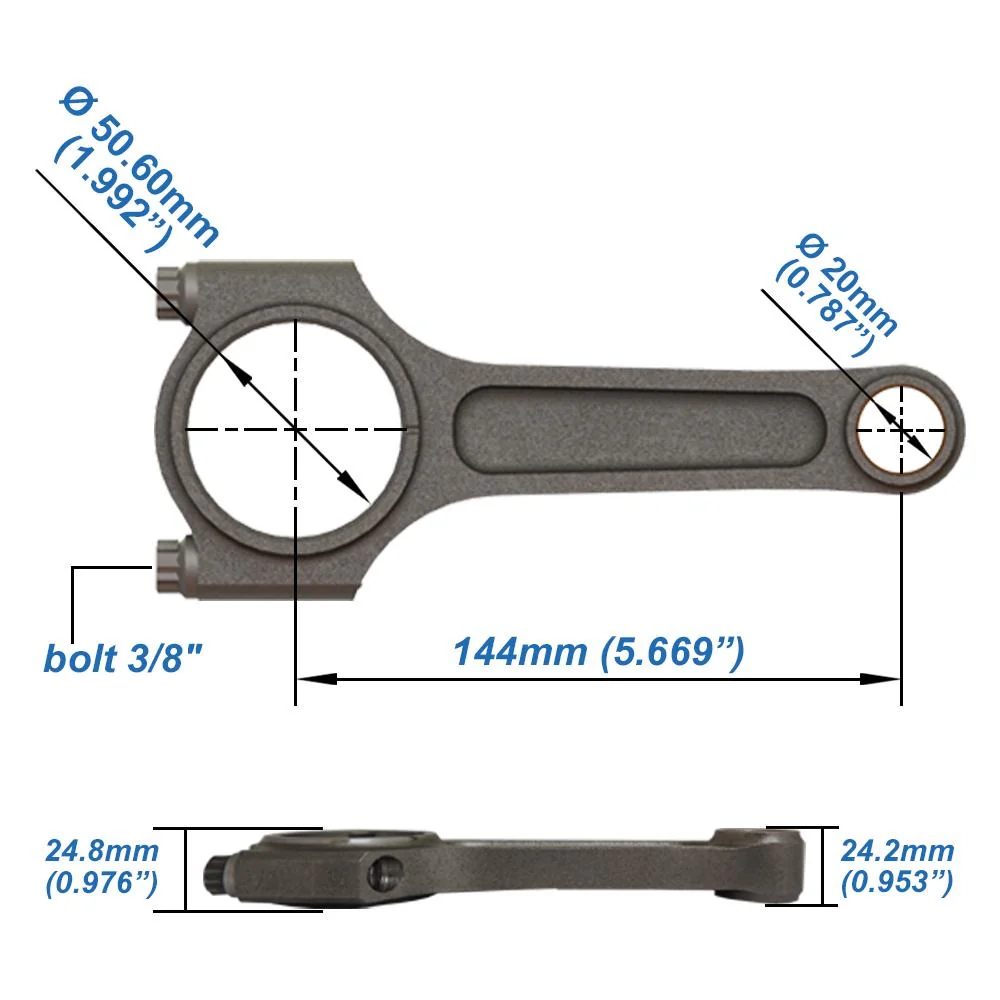 SPA TURBO Forged piston and Connecting rod kit + 118mm head stud + MLS decompression Head Gasket 2.0mm for VW 1.8 8V (83,75mm) 1000hp - Image 6