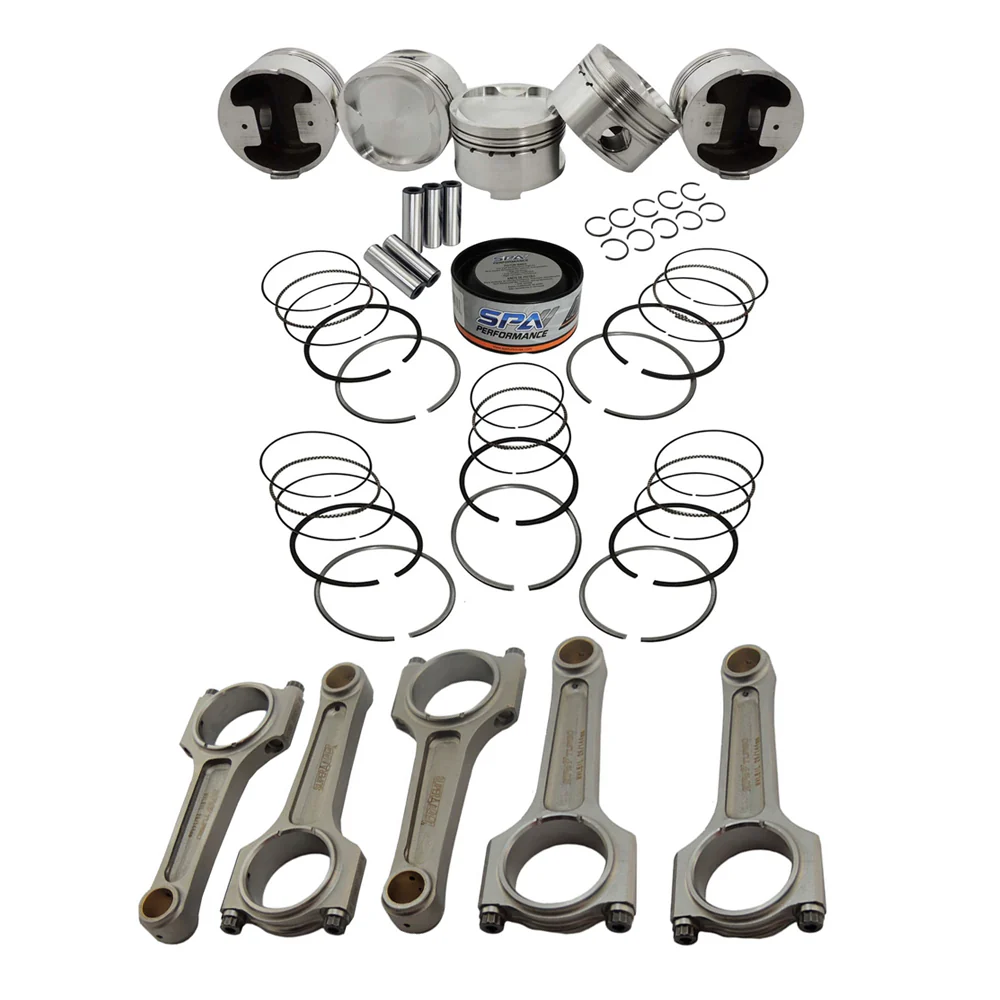 SPA TURBO Forged piston and rings set 83.5mm + 144mm x 20mm High Performance Basic Connecting Rod Set 7/16" bolt (1100hp) for Fiat/Lancia inline 5cyl 20V - Image 5