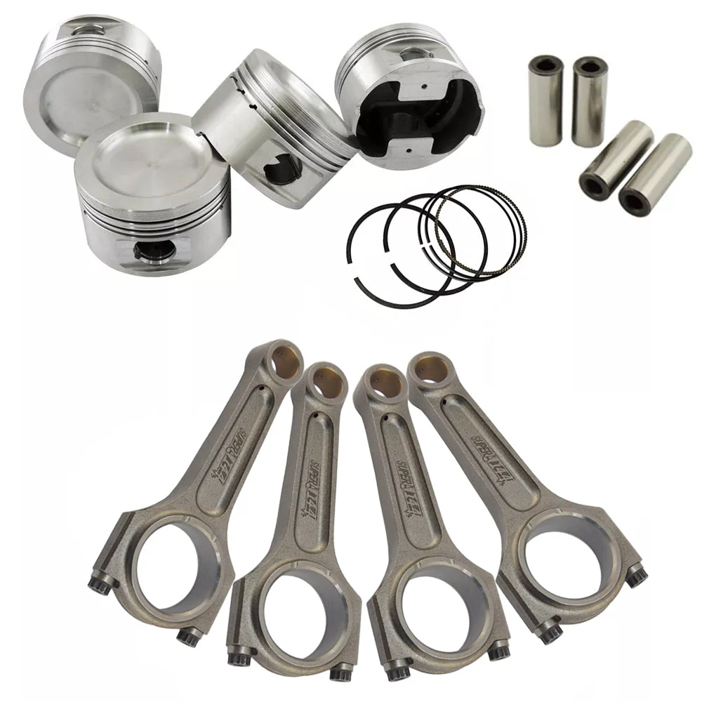 SPA TURBO FORGED PISTON SET 83.75MM 1.8L 8V VW 1.8 8V + VW 144MM X 20MM SUPER A CONNECTING ROD SET 3/8" BOLT (1000HP)