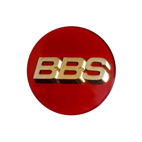 Genuine BBS RA / VZ / 5x100 RX-II / 5x100 CH / 5x100 CK 3D-Text Logo Cap Set (Red/Gold)