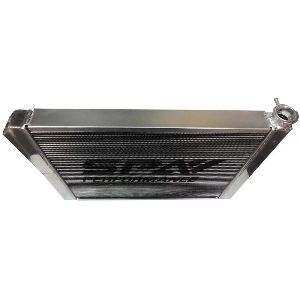 SPA TURBO Lightweight Late Model Radiator - Double Pass - 26.8" x 19.6" + Power Steering Tank Firewall Mount (Right Inlet) - Blue Cap - Image 10