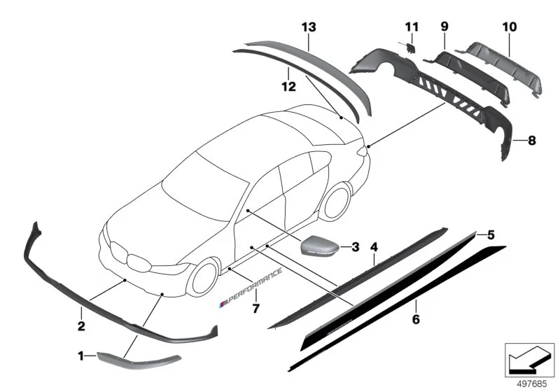 M Performance Rear Diffuser, Black - G20 330i/M340i - Image 2