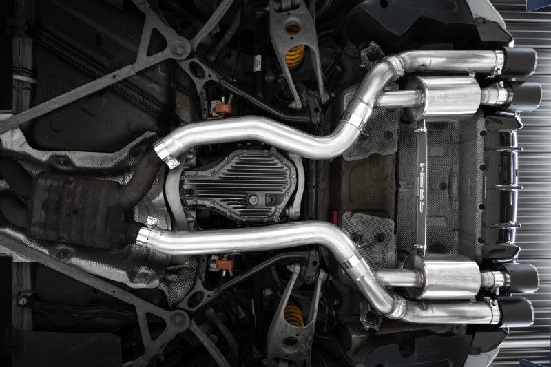 MBRP 18-22 BMW M2 Competition 3.0L T304 SS 3in Resonator-Back Exhaust Quad Rear w/ Carbon Fiber Tips - Image 3
