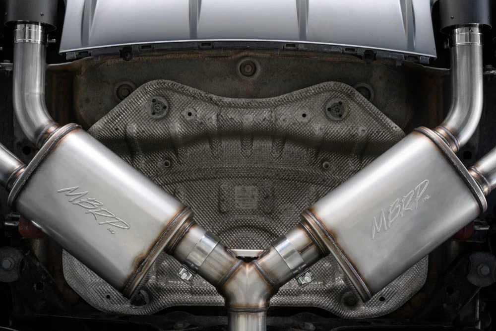 MBRP Armor Pro Series 3" Cat Back Exhaust, Quad Split Rear Exit w/ Carbon Fiber Tips (Active Exhaust) - Audi 8V S3 - Image 10