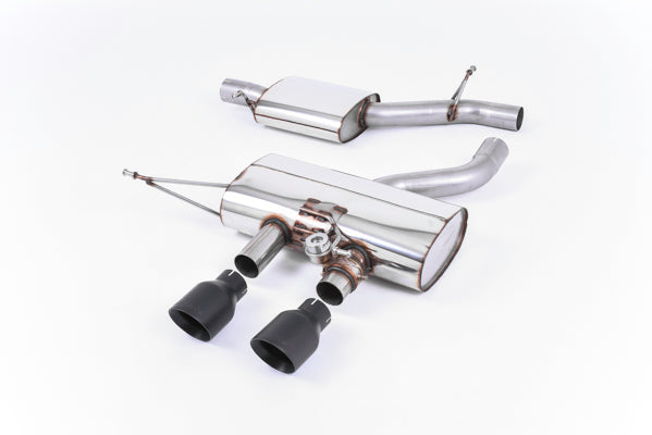 Milltek VW MK6 Golf R Cat-back Active Exhaust System (Resonated) w/ Cerakote Black Tips