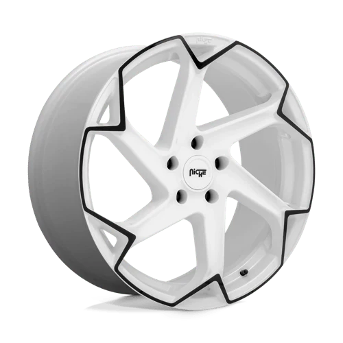 Niche M257 FLASH 20X9 5X112 ET27 GLOSS WHITE W/ BLACK