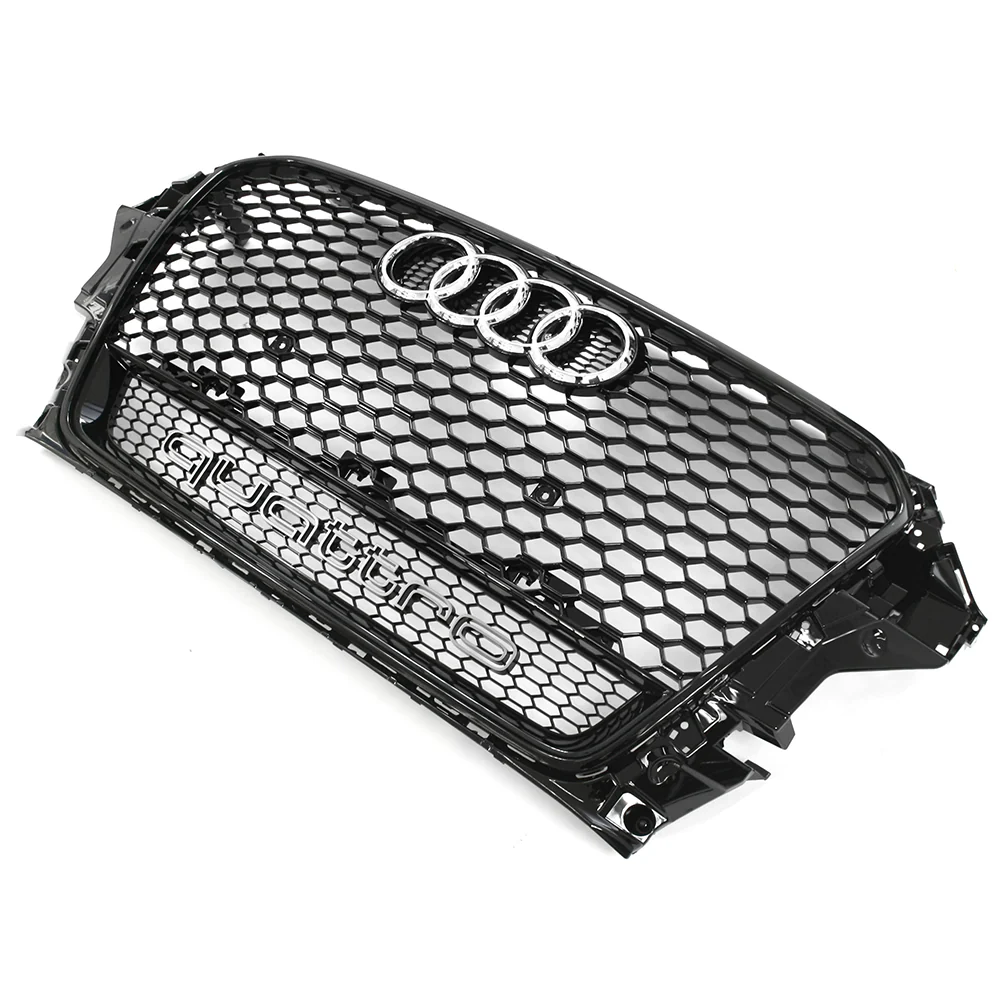 OEM Audi RS3 Grille for 8V A3/S3 (Pre-Facelift) - Black with Black Surround + Quattro - Image 2