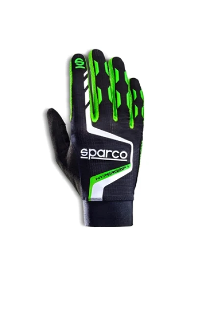 Sparco Competition Gloves Hypergrip+ - Black/Green - Size 12 (X-Large)