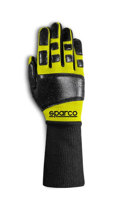 Sparco Competition Gloves R-Meca - Yellow Fluo - Size 11 (Large)