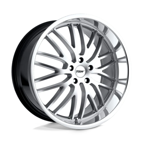 TSW SNETTERTON 17X8 5X112 ET45 HYPER SILVER W/ MIRROR CUT LIP