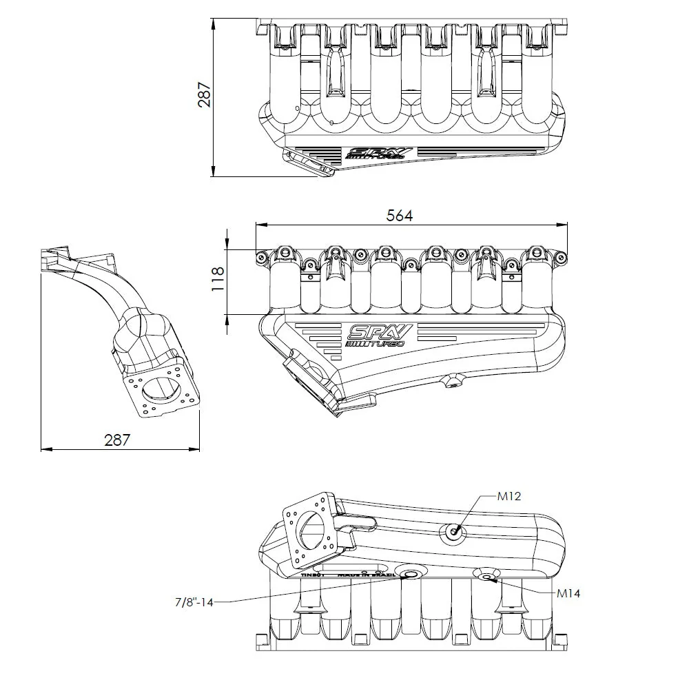 Turbo Exhaust Manifold + CAST ALUMINUM INTAKE MANIFOLD OEM THROTTLE for BMW E36 M3 S50 TU M5X - PRE SALE - Image 14