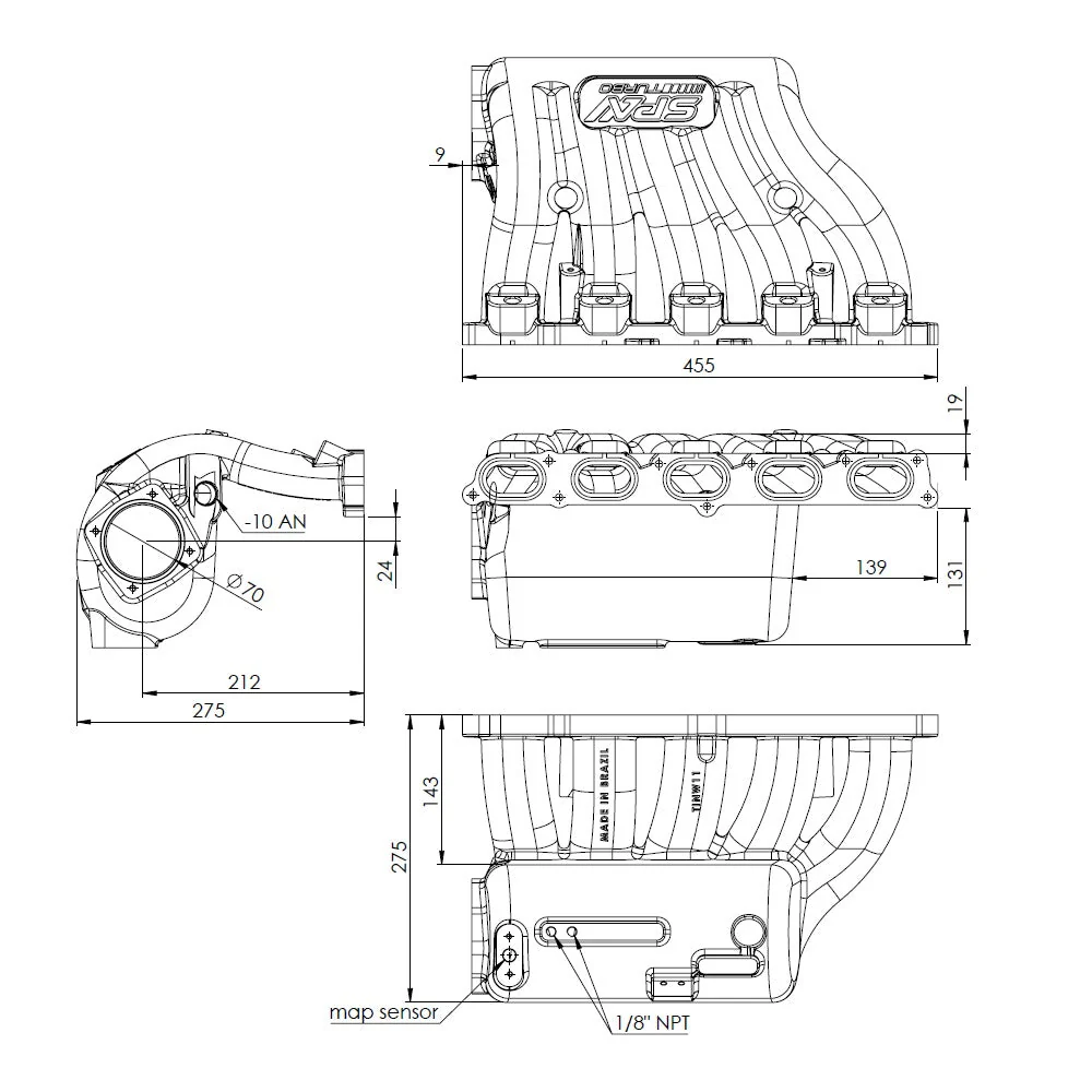 VW 2.5L 5 CYLINDER 20V 07K CAST ALUMINUM INTAKE MANIFOLD - PRE SALE - Image 5