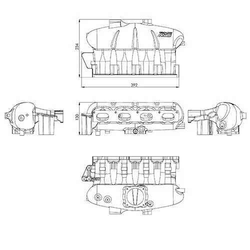 VW AUDI 2.0T FSI / 2.0 TSI aluminum intake manifold - NEW VERSION! + COMETIC intake manifold Flange Gasket - Image 11