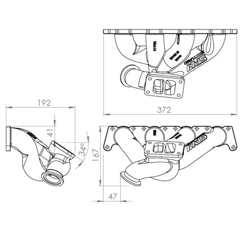 VW B5 T3 top mount turbo twin scroll manifold wastegate "i" - Image 5