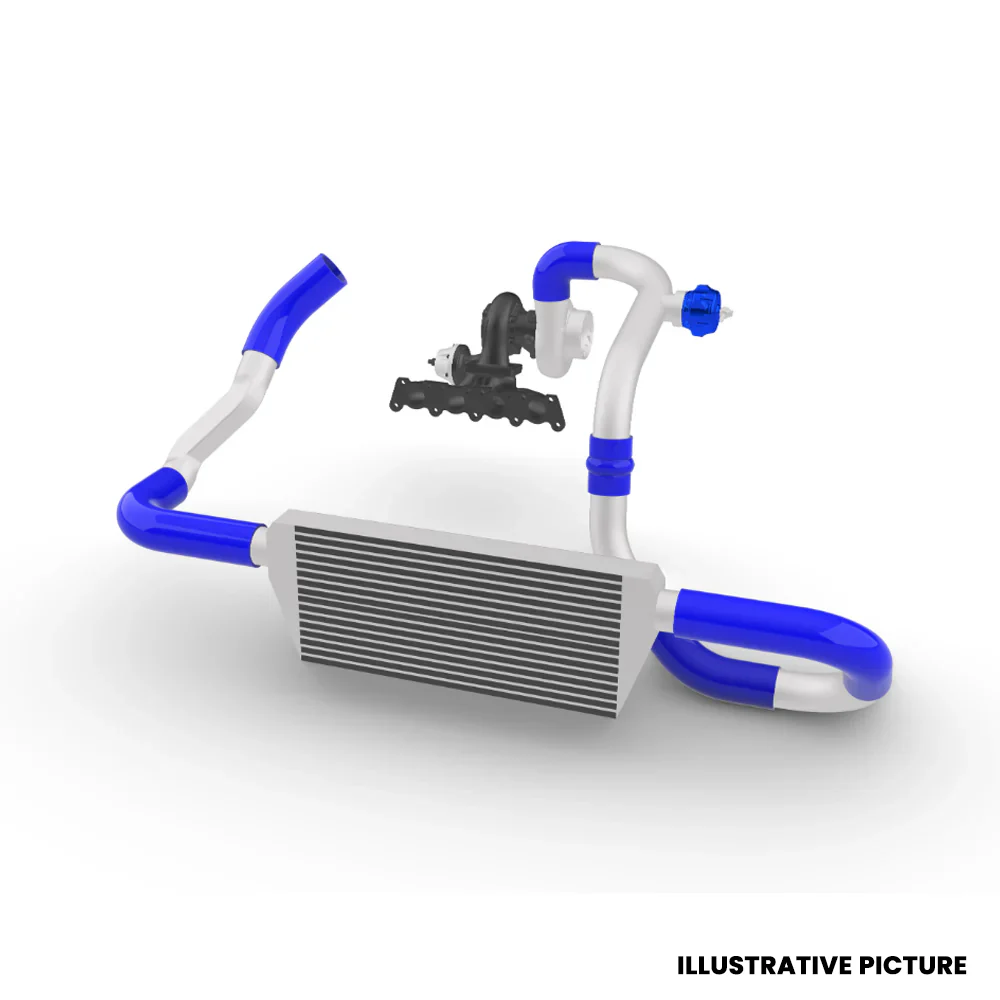 VW GOLF 1.8 20V TRANSVERSAL FRONT MOUNT INTERCOOLER KIT FOR TMA06 - BLUE HOSES - Image 2