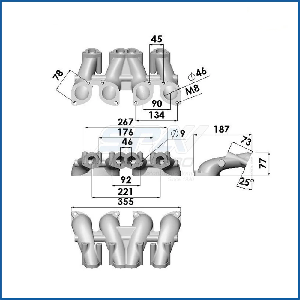 VW MKI MKII GTI 1.8L 2.0L 8v SOHC dual downdraft intake manifold - Image 5