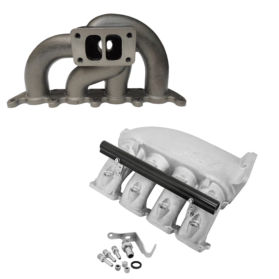 VW MKIV GTI T3 twin scroll turbo manifold + Cast Aluminum Intake Manifold
