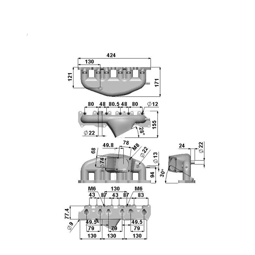 VW VR6 12V OBDI Short Runner Induction Intake Manifold - Image 4