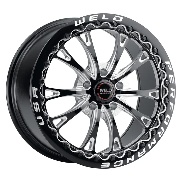 Weld Racing Belmont Beadlock 17x10 / 5x120 BP / ET42 / 7.15in BS / 78.1 CB Wheel - Gloss Black Milled