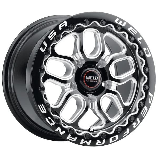 Weld Racing Laguna Beadlock 15x10 / 5x120 BP / ET45 / 7.25in BS Wheel - Gloss Black Milled