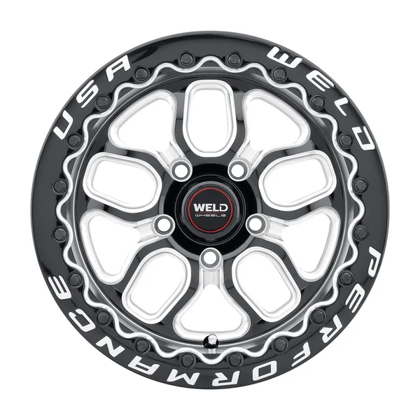 Weld Racing Laguna Beadlock 15x10 / 5x120 BP / ET45 / 7.25in BS Wheel - Gloss Black Milled - Image 2