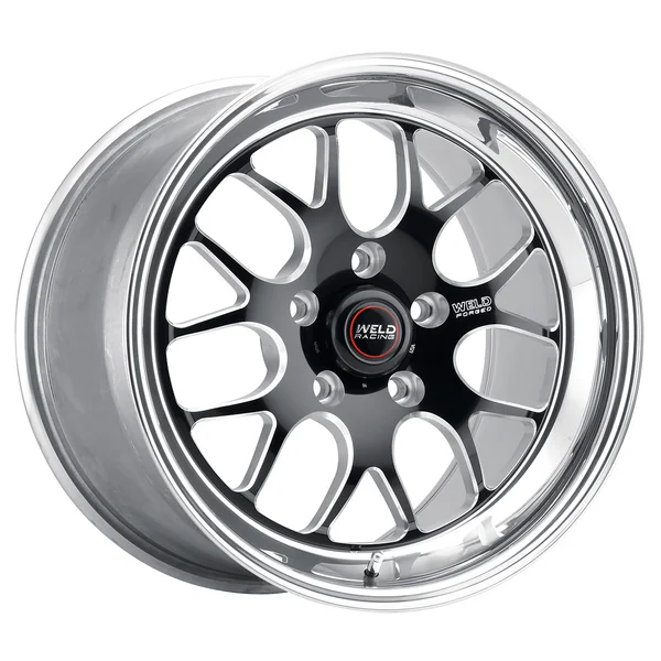 Weld Racing S77 17x10 / 5x120 BP / ET43 / 7.2in BS - Black Center with Polished Shell