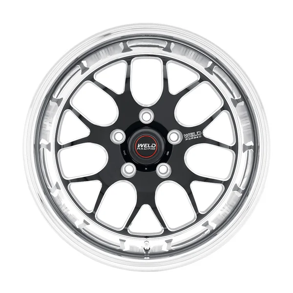 Weld Racing S77 18x8 / 5x120 BP / ET15 / 5.1in BS - Black Center with Polished Shell - Image 2